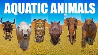 Aquatic Animals Speed Races in Planet Zoo included Buffalo, Rhinoceros, Jaguar, Polar Bear