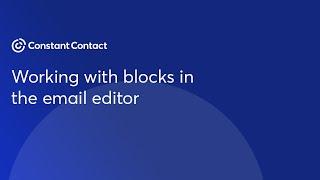 Working with blocks in the email editor | Constant Contact