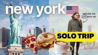 24 Hours SOLO in NYC  from Toronto  ️| Trying Famous Pizza, Bagels, Trader Joe's and more