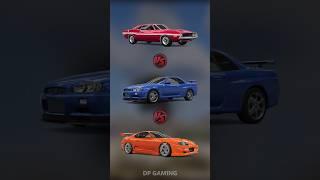 Dodge Challenger vs Nissan Skyline GTR-R34 vs Toyota Supra MK4 battle! Which car will win? 