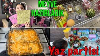 COK GÜZEL BİR LASAGNE YAPTIM ALYANIN OKULUNDA YAZ PARTİSİ️ MEYVE HAZIRLADIM🫐