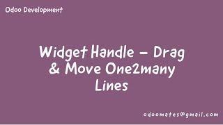 How To Use Widget Handle In Odoo