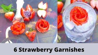 6 Strawberry Garnish methods for your cocktails/drinks