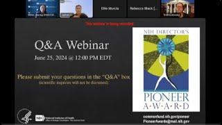 FY2025 NIH Director’s Pioneer Award Q&A Webinar