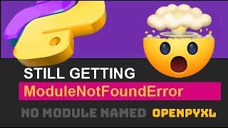  Fix ModuleNotFoundError (No Module Named openpyxl) Python Import Error (If Installed / If Exists)