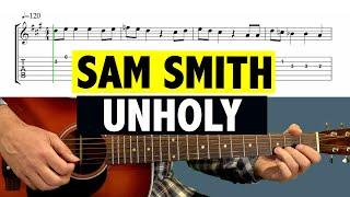 Unholy - Sam Smith / EASY GUITAR TUTORIAL + TAB