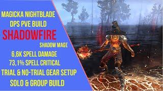 ESO Magicka Nightblade DPS PVE Build - Shadowfire - Firesong