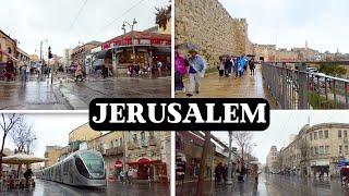 Walking in Jerusalem on a Rainy Afternoon (Jerusalem, Israel Walking Tour)