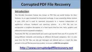 Corrupted PDF File Recovery - The Perfect Way!