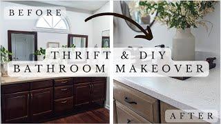 Thrift & DIY Bathroom Makeover / Easy, Budget, No-Demo Makeover / Daich SpreadStone Countertops!