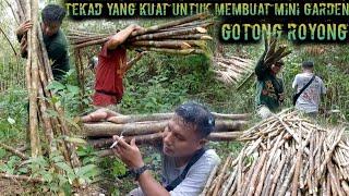 dengan tekad yang kuat gotong royong kumpulkan material mini garden warta petani muda hidup di hutan