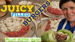 CHEESE filled beef BURGERS