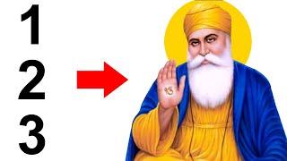 Turn 123 into Guru Nanak Dev ji drawing easy - How to draw guru nanak jayanti drawing easy method