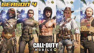 SEASON 4 ALL CHARACTER SKINS LEAKED | ALL CHARACTERS DETAILED VIEW SEASON 4 | COD MOBILE