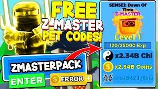 SECRET INFINITE FREE Z-MASTER PET CODES BREAK NINJA LEGENDS! Roblox *INFINITE MONEY*