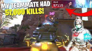 My INSANE Wraith Had 57,000 Kills | VERY RARE TEAMMATE  (Apex Legends Season 10)