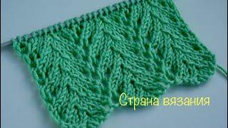 Узоры спицами. Ажурные ёлочки. Knitting patterns. Openwork Christmas trees.