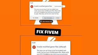 FIX FIVEM INVALID MODIFIED GAME FILES