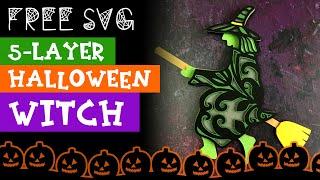 FREE SVG! 5-Layer Halloween Witch Assembly Guide