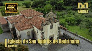 IGLESIA DE SAN ANDRÉS DE BEDRIÑANA - ARTE PRERROMÁNICO (VILLAVICIOSA - ASTURIAS) A VISTA DE DRON