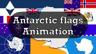 Antarctic flags animation