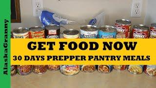 Get Food Now...30 Days Of Food...Cheap DIY Meal Kit...Budget Prepping What To Stockpile