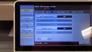Konica Minolta Bizhub User Authentication-Account Track Set Up