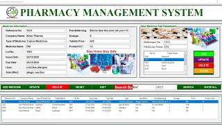 Pharmacy management system project in python | Final year project | Tkinter gui |  Hindi