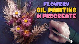 How to Paint a Flowery Scene with Oils in Procreate