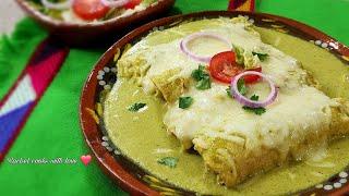 The Easiest Enchiladas in a Creamy Green Sauce // Quick Enchiladas Verdes ️