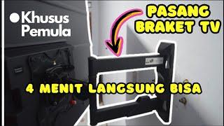 Cara memasang braket tv ke tembok | Khusus Pemula | Bracket TV Teleskopik