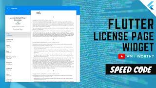 How to build License Page for every app in Flutter ( Updated 1.20.0) | Speed Code