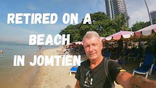 Retired on a beach in Jomtien we enjoy a meal on Ban Amphur and some banking tips