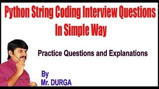 Python String Coding Interview Questions In Simple Way