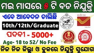 Top 5 Government Job Vacancy in May 2024 ! Odisha Govt Jobs in May 2024 ! Govt Jobs in Odisha