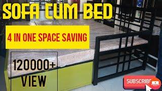 sofa cum bed with storage ratlam #sofacumbed #metalfurniture #metalbed #space saving furniture steel