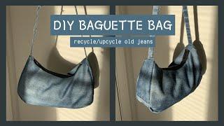 DIY BAGUETTE BAG - recycle/upcycle jeans tutorial