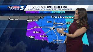 Oklahoma sees threat for severe weather, tornadoes through Monday morning