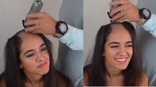 Beautiful Girl Full Bald Head Shave With Trimmer || Bald Forced Head Shave || Force Head Shave