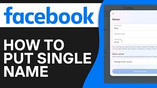How To One Name On Facebook 2024 (New Method)