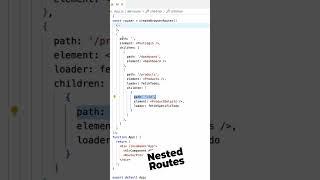 Nested Routes in react routing #reactrouterv6 #react #reacttutorial #shorts #techshareskk