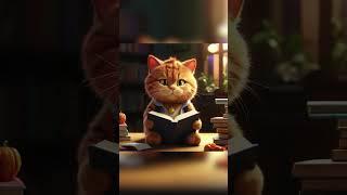 To become rich, study #cute #cutecat #cat