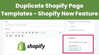 How To Duplicate or Clone Shopify Page Template Easily | Shopify New Feature | Kashif Mahmood - KM