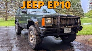 1996 Jeep Cherokee Junkyard Lift Kit Part 2 - Coil Springs, Brakes, and Tires (XJ Ep.10)