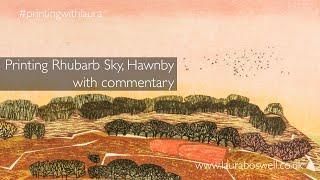 Rhubarb Sky - printing a Japanese woodblock print