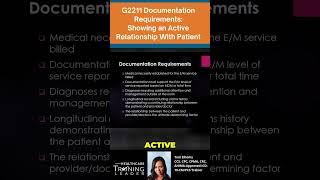 G2211 Documentation: Can you show an active relationship? #medicalpractices #onlinetraining