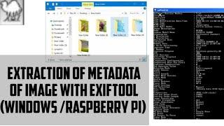 Extraction of metadata with exiftool of image in Windows 10/raspberry pi