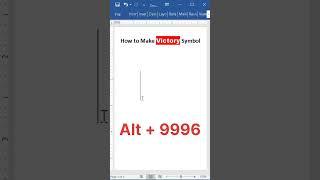 Victory Symbol Code In MS Word  #shortsviral #msword #symbols #trendingshorts