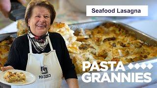 Mirella makes a delicious seafood lasagna! | Pasta Grannies