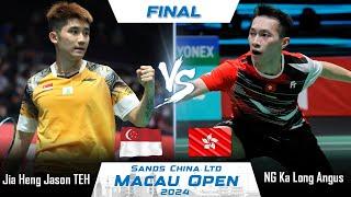 FINAL | Jia Heng Jason TEH (SGP) vs NG Ka Long Angus (HKG) | Macau Open 2024 Badminton